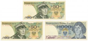 2x £50 et £1,000 1975 - set (3pcs)