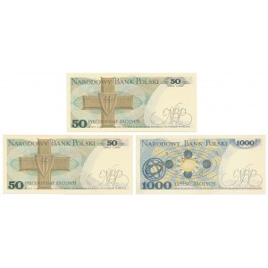 2x 50 i 1.000 zł 1975 - zestaw (3szt)