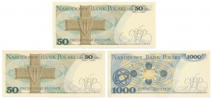 2x £50 et £1,000 1975 - set (3pcs)