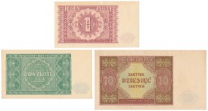 1, 2 et 10 zloty 1946 - set (3pcs)