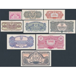 Komplet REPRINTÓW emisji 1944/1974 (9szt)