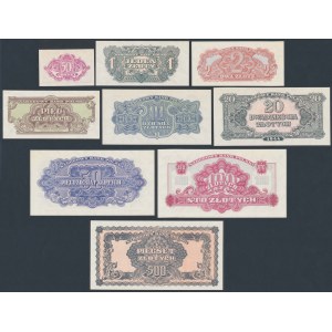 Komplet REPRINTÓW emisji 1944/1974 (9szt)