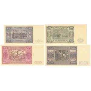 Wzory kolekcjonerskie 20 - 500 zł 1948 - zestaw (4szt)