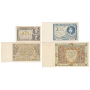 Zestaw banknotów polskich 1929-1936 (4szt)
