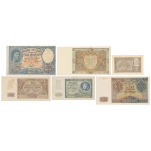 Zestaw banknotów polskich 1919-1941 (6szt)