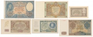 Série de billets de banque polonais 1919-1941 (6pc)