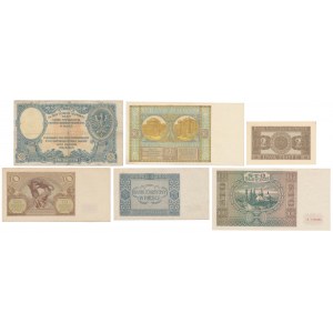 Zestaw banknotów polskich 1919-1941 (6szt)
