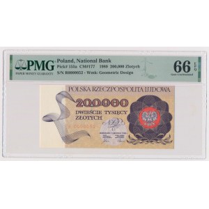 200.000 zł 1989 - R - 0000052 - niski numer trzycyfrowy