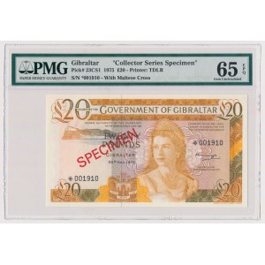 Gibraltar, 20 Pounds 1975 - SPECIMEN