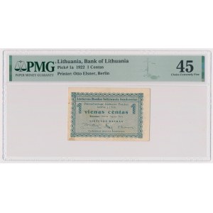 Litwa, 1 Centas 1922 - wrzesień