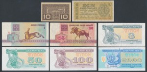 Jeu de billets de banque de l'Ukraine, du Belarus et de l'Estonie (8 pièces)
