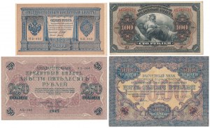 Russie, 1 - 5 000 roubles 1898-1919 - set (4pc)