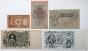Russia, 1 - 500 Rubles 1898-1912 - set (5pcs)