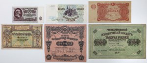 Russie et Arménie, set de billets 1915-1993 (6pc)