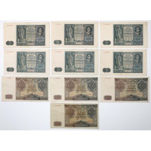 Zestaw banknotów okupacyjnych 1941 (10szt)