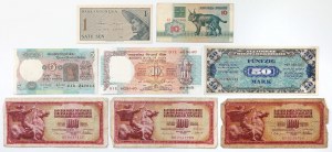 Europe and Asia, set of banknotes 1944-1992 (8pcs)