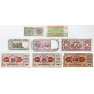 Europa i Azja, zestaw banknotów 1944-1992 (8szt)