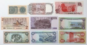 Asia, North and South America, banknote set (9pcs)