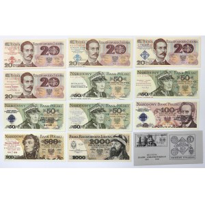 Zestaw 20 - 2.000 zł 1982-1988 - z nadrukami (11szt)