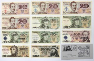 Lot de 20 - 2 000 PLN 1982-1988 - avec tirages (11pcs)