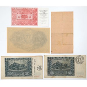 Zestaw 50 zł 1941 + reprinty banknotów (5szt)