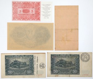 Réimpressions et billets d'occupation avec timbres incertains (5pc)
