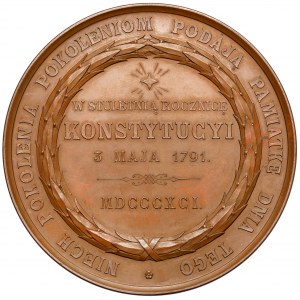 Medal, Stuletnia rocznica Konstytucji 3 Maja, 1891 r.