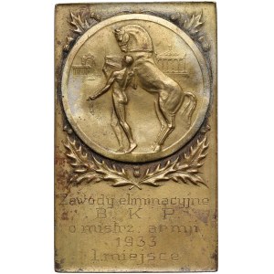 Plakieta nagrodowa B.K.P. o mistrzostwo armji 1933