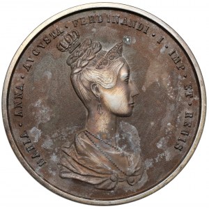 Czechy, GALWANOTYP medalu Maria Anna Augusta koronacja w Pradze 1836