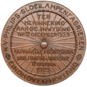 Medal Fabryka Lampek Philips w Warszawie 1923