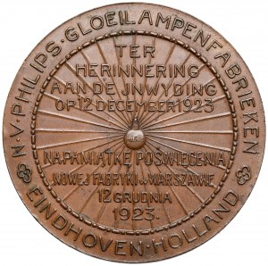 Medal Philips Lamp Factory in Warsaw 1923