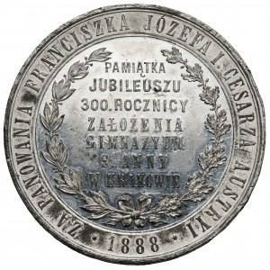 Medal 300-lecie Gimnazjum św. Anny w Krakowie 1888 (Głowacki)