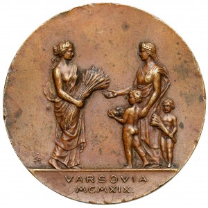Medal dostawa zboża z Ameryki dla Warszawy 1919