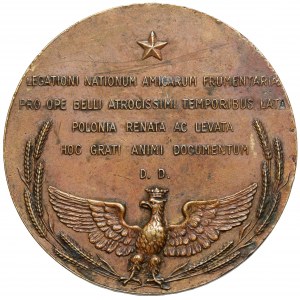 Medal dostawa zboża z Ameryki dla Warszawy 1919