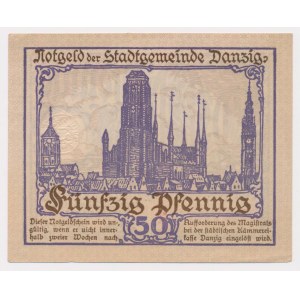 Gdańsk, 50 fenigów 1919 - fioletowy