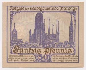 Dantzig, 50 fenig 1919 - violet
