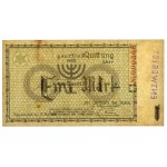 Getto w Łodzi, 1 marka 1940 - numeracja 6-cyfrowa - seria A - - ENTWERTET - No 000368