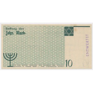 Getto w Łodzi, 10 marek 1940 - ze znakiem wodnym - ENTWERTET - No 000368