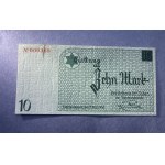 Getto w Łodzi, 10 marek 1940 - ze znakiem wodnym - ENTWERTET - No 000368