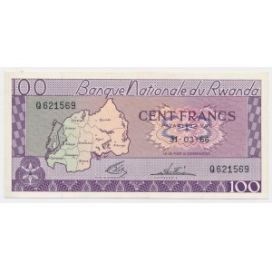 Rwanda, 100 Francs 1966