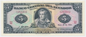 Ecuador, 5 Sucres 1963
