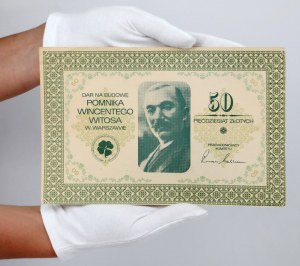 Donation pour la construction du Monument à Wincenty Witos à Varsovie, Cegelek pour 50 zl.