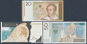 50 PLN 2006 JP II, 20 PLN 2009 Słowacki et Chopin - dans des dossiers NBP (3pc)