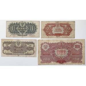 Zestaw 1, 2, 5 i 100 zł 1944 (4szt)