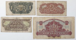 Jeu de 1, 2, 5 et £100 1944 (4pc)