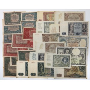 Zestaw banknotów polskich 1919-1946 (25szt)