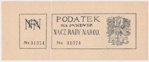 Taxe pour la Caisse du Conseil national (CNR) 1916.