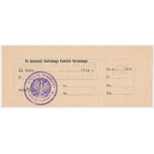 Podatek na Fundusz Naczelnej Rady Narodowej (NRN) 1916 r.