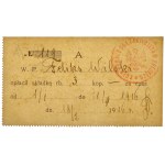 Koło Pomocy dla Legionistów Polskich - pokwitowanie wpłaty składki na 3 kopiejki 1916 r.