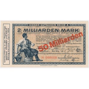 Niemcy, 50 mld Mark 1923 - PRZEDRUK - NISKI numer 000008